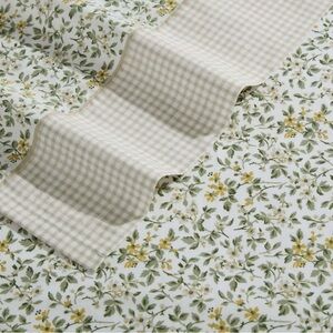 Laura Ashley BRAND NEW Queen Sheet Set Tierney Green Floral & Gingham